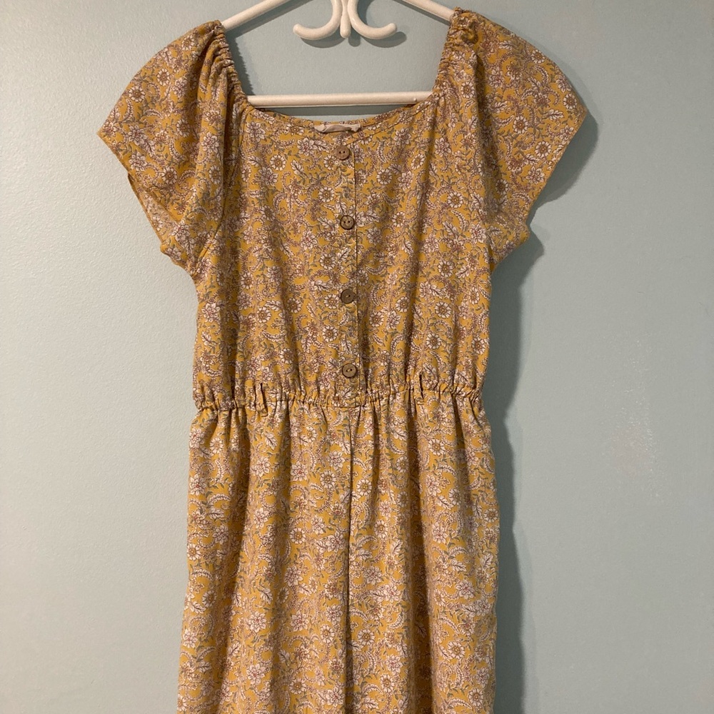 Girl’s Floral Yellow Jumpsuit